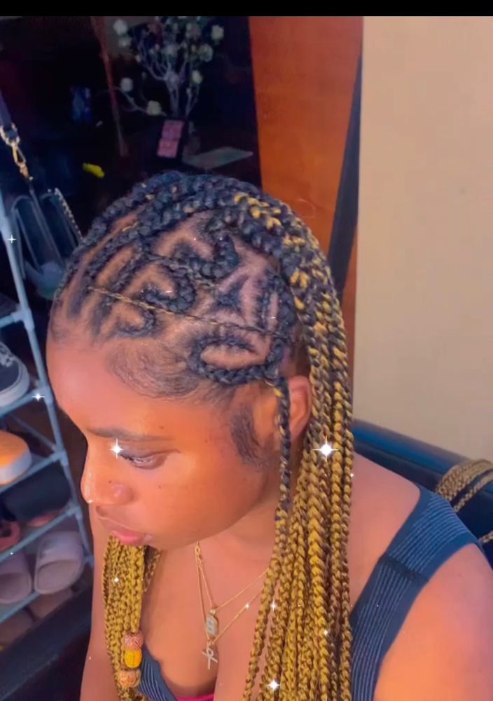 Fulani Braids With Designs at HairrFlo in Los Angeles, CA