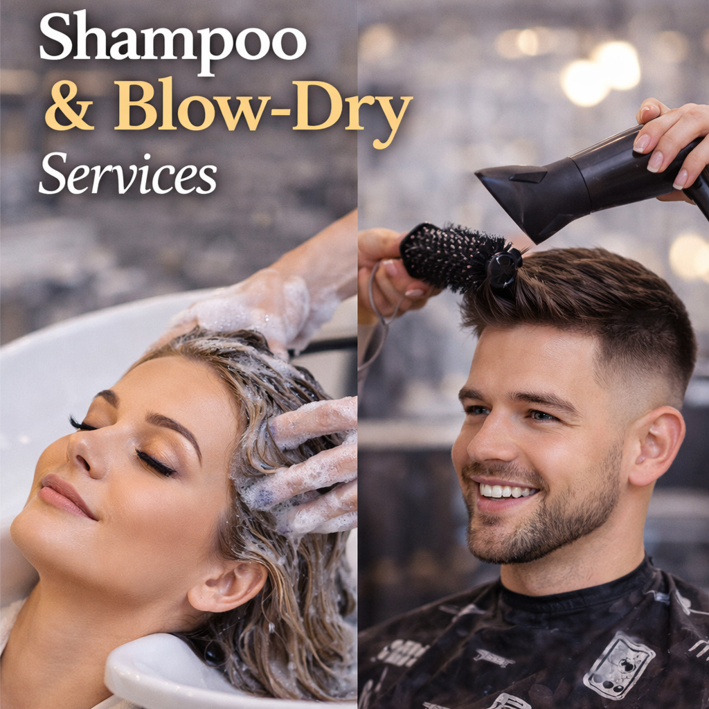 Shampoo + Blow Dry Treatment at HairBar Salon BarberShop in Cross Roads, TX