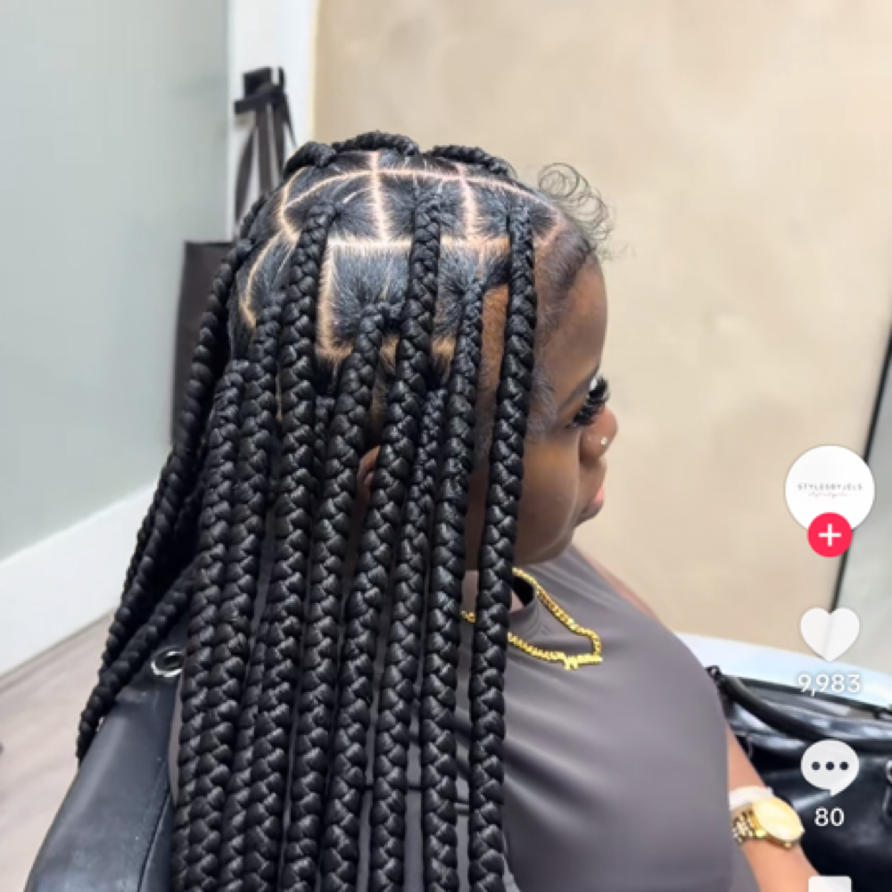 Jumbo Knotless Braids at HairByQweenCoda in Bridgeport, CT