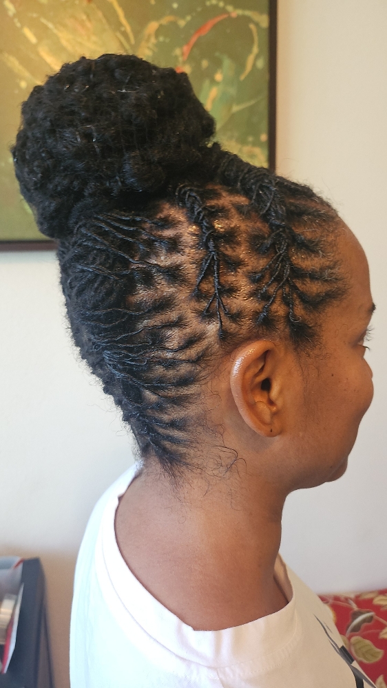 Loc Updo Only at NurishinSacredKnotts in Charlotte, NC