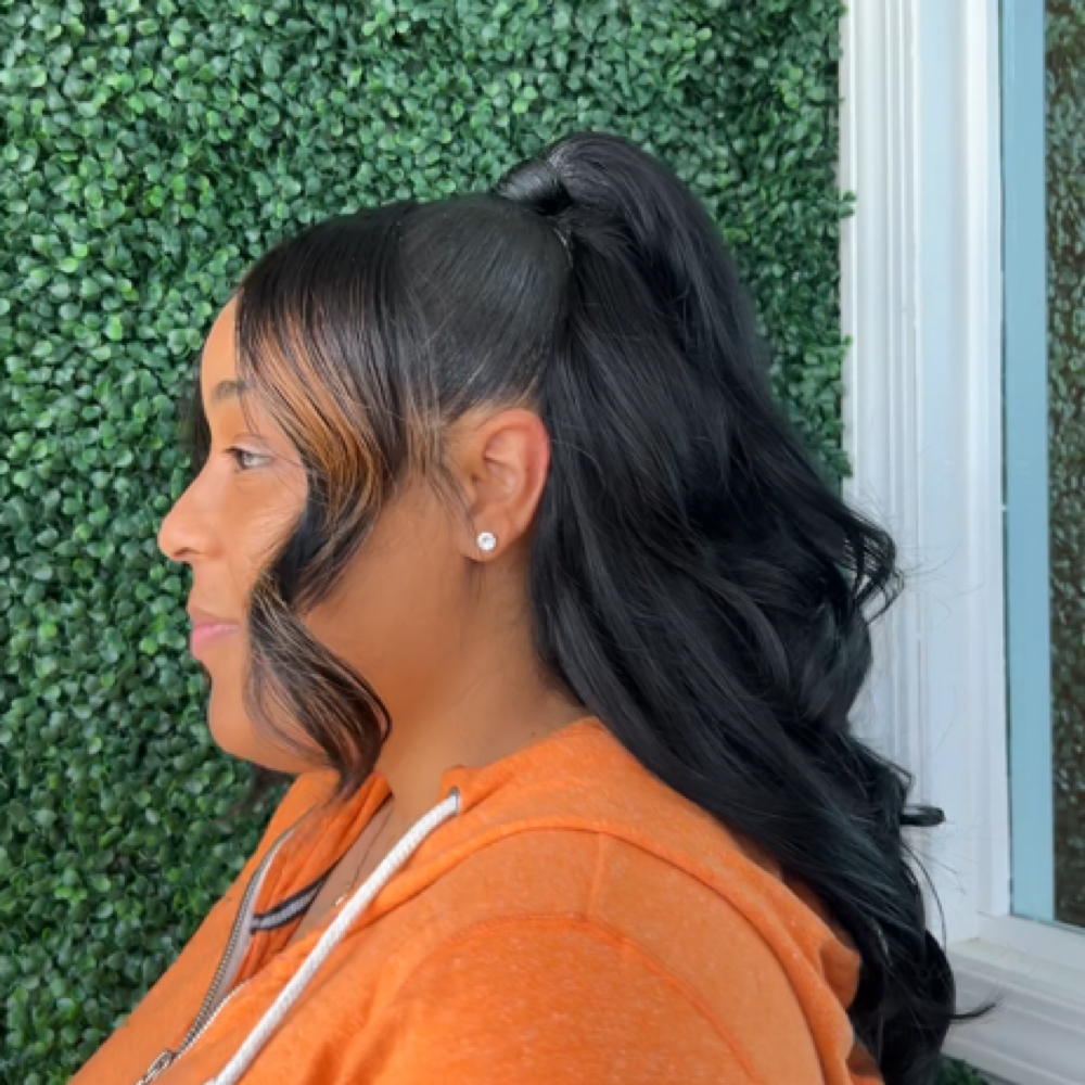 Half Up Half Down Quick Weave at Polished Hair & Nail Studio in IL, IL
