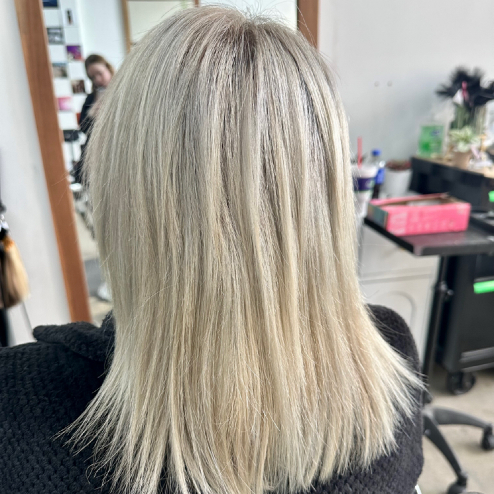 bright blonde refresh at eminmyhair in marion, OH