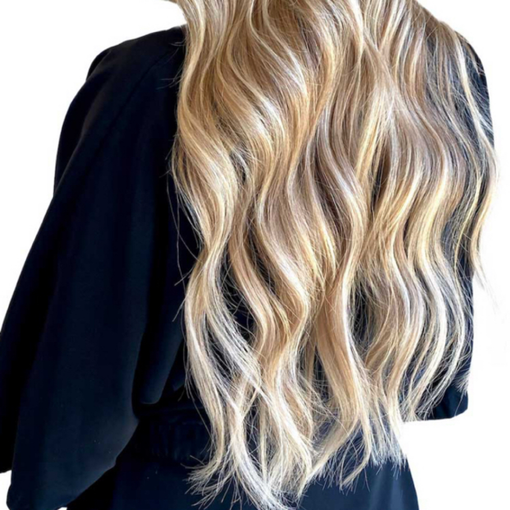 Weft hair extensions at The Moon Sage Studio Salon and Sanctuary in Rollinsford, NH