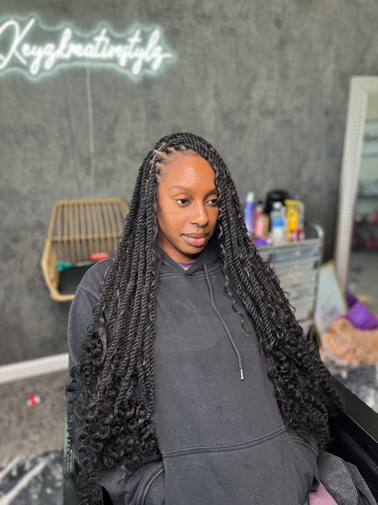 Extended Two Srand Twists at Keyzkreativestylz in Chesapeake, VA