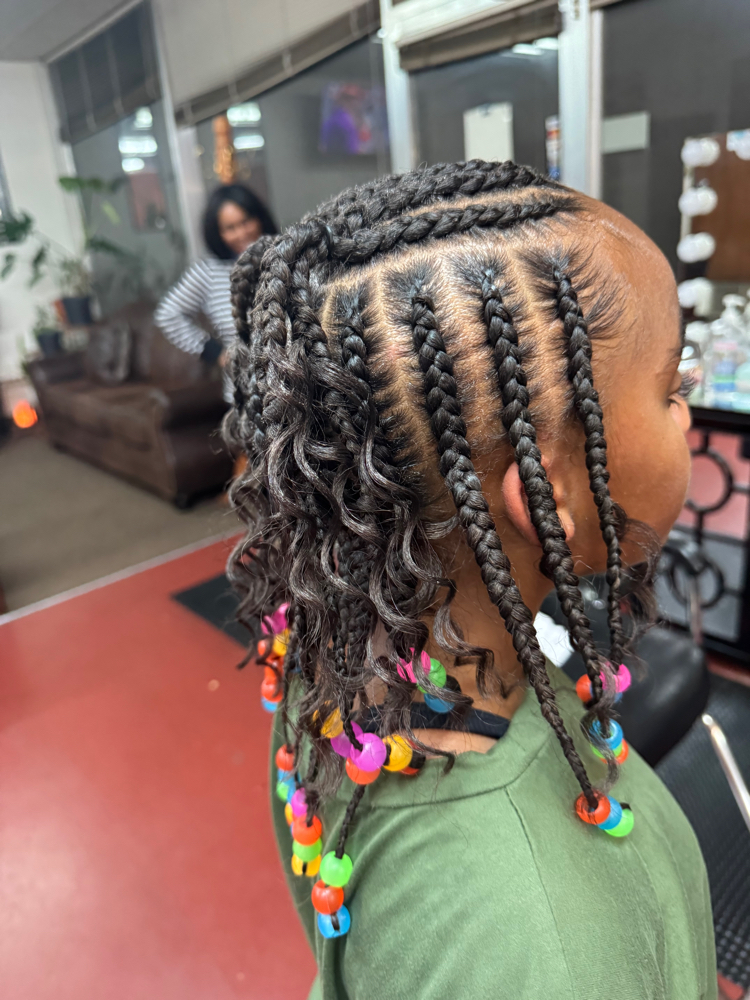 Little Girl Corn Row Braid No Weave