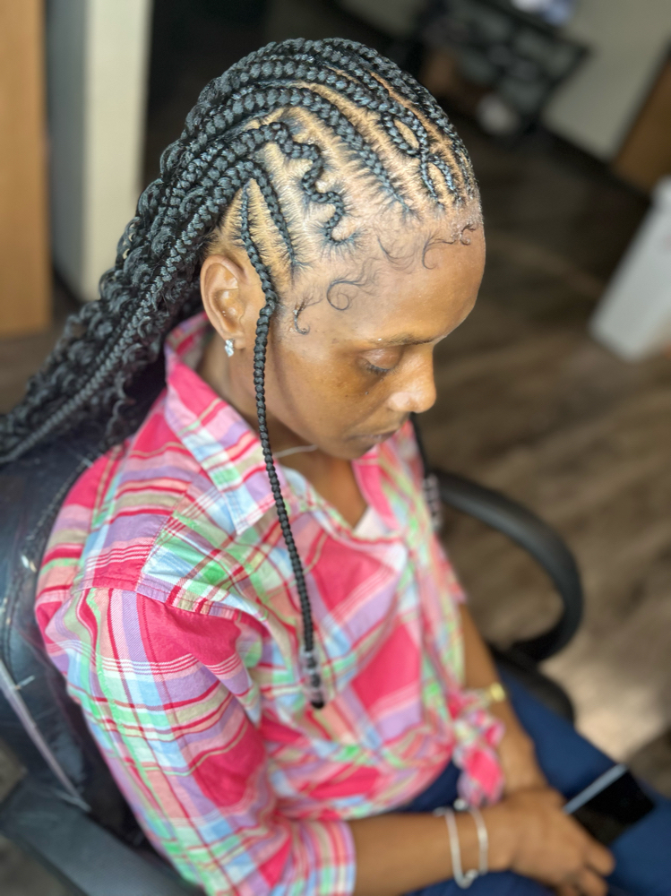 Fulani/knotless Braids at BraidsByChardonnay in Milwaukee, WI