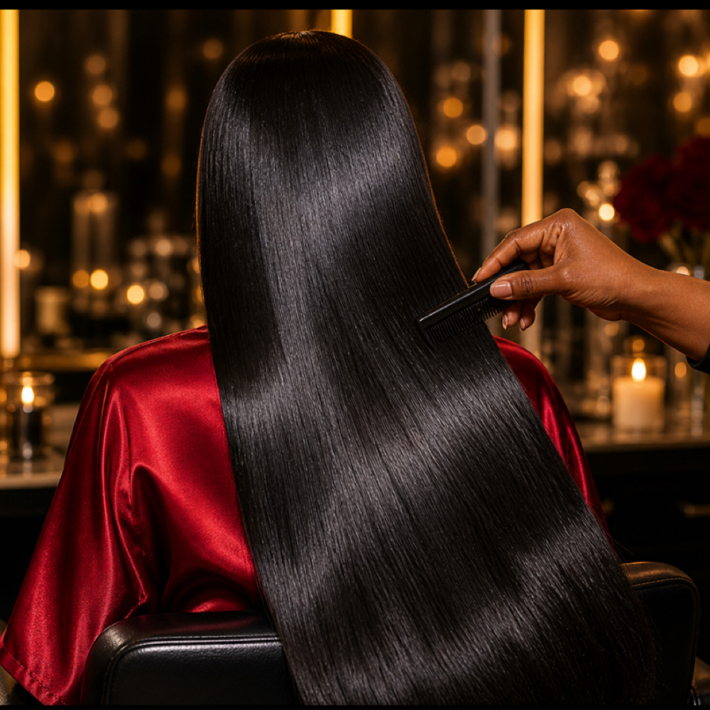 Flawless Silk Press*waist or Longer at HFS Trichology & HeadSpa Inc. in Stockton, CA