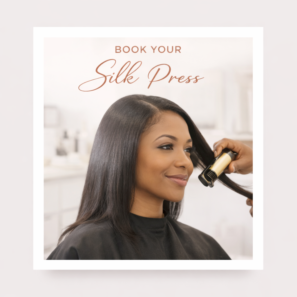 Silk Press at Paradise Hair Promotions in Bedford Heights, OH