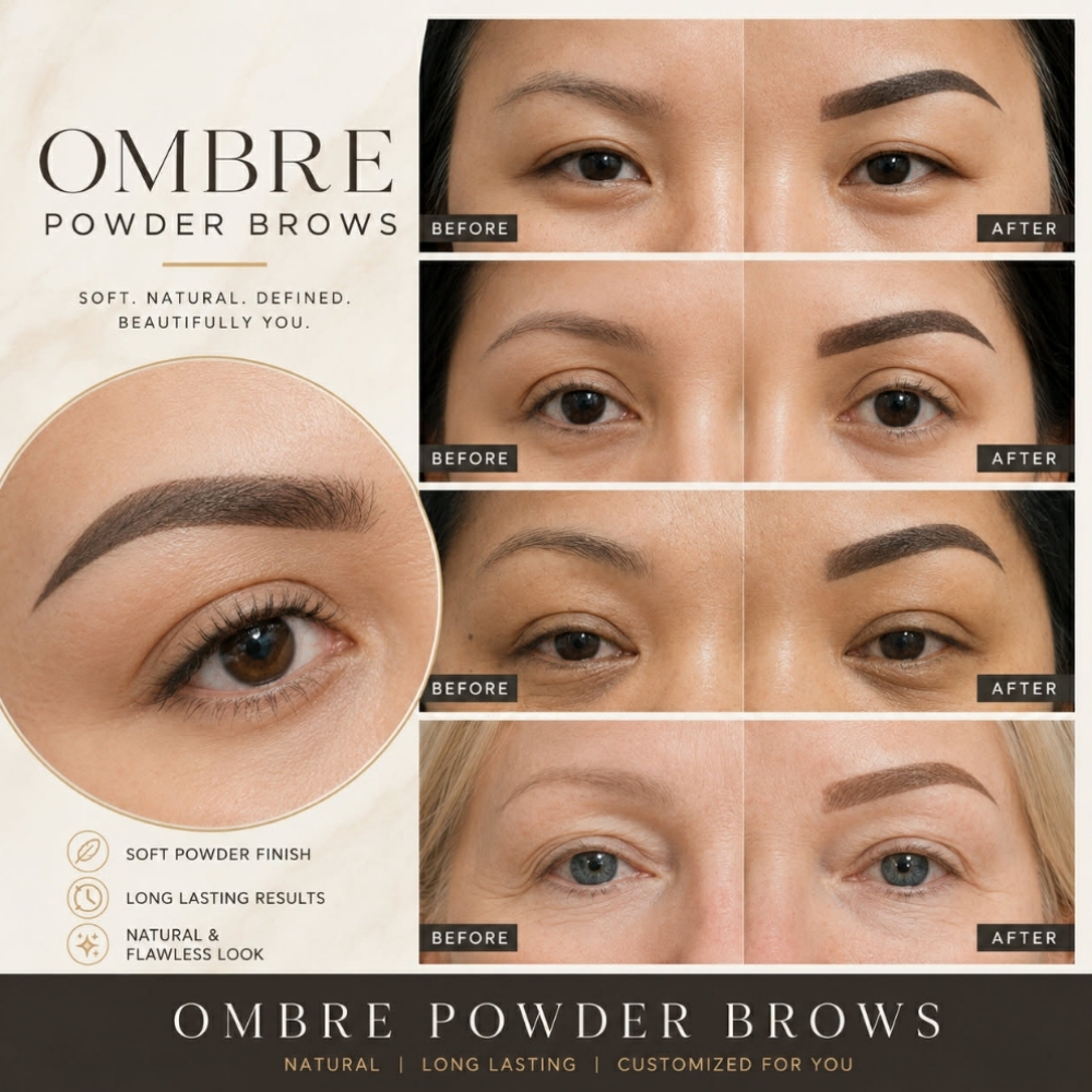 Ombre Powder Brows at Her's Finish Look in Oroville, CA