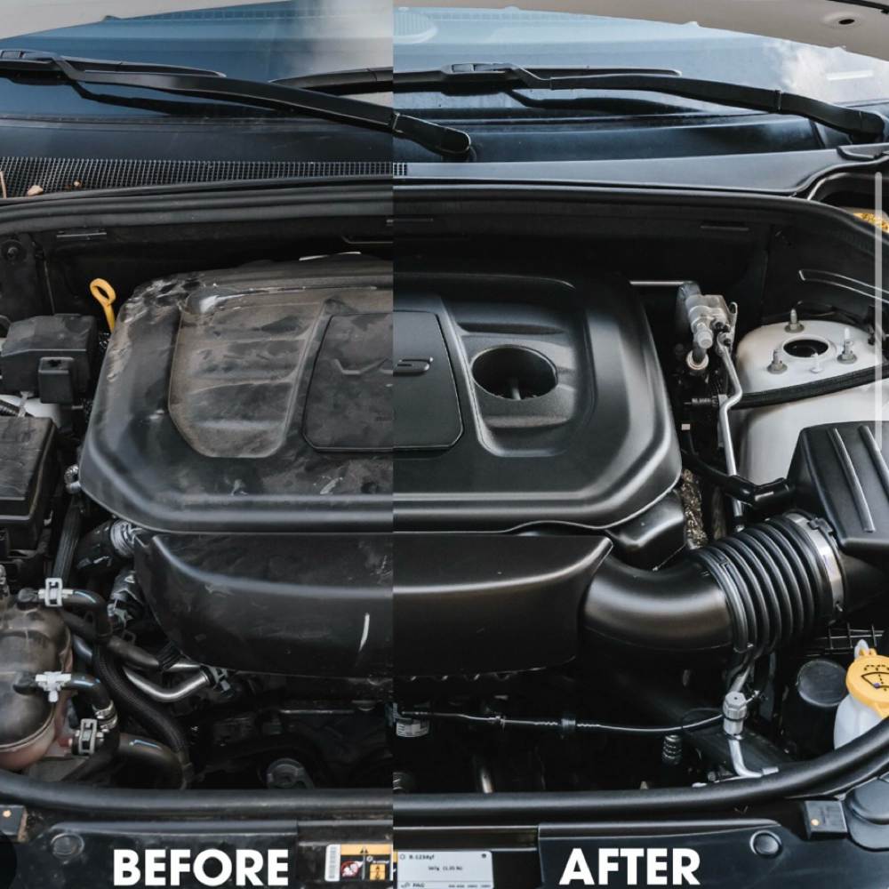 engine bay cleaning at jaysmobiledetail_ in fort worth, TX