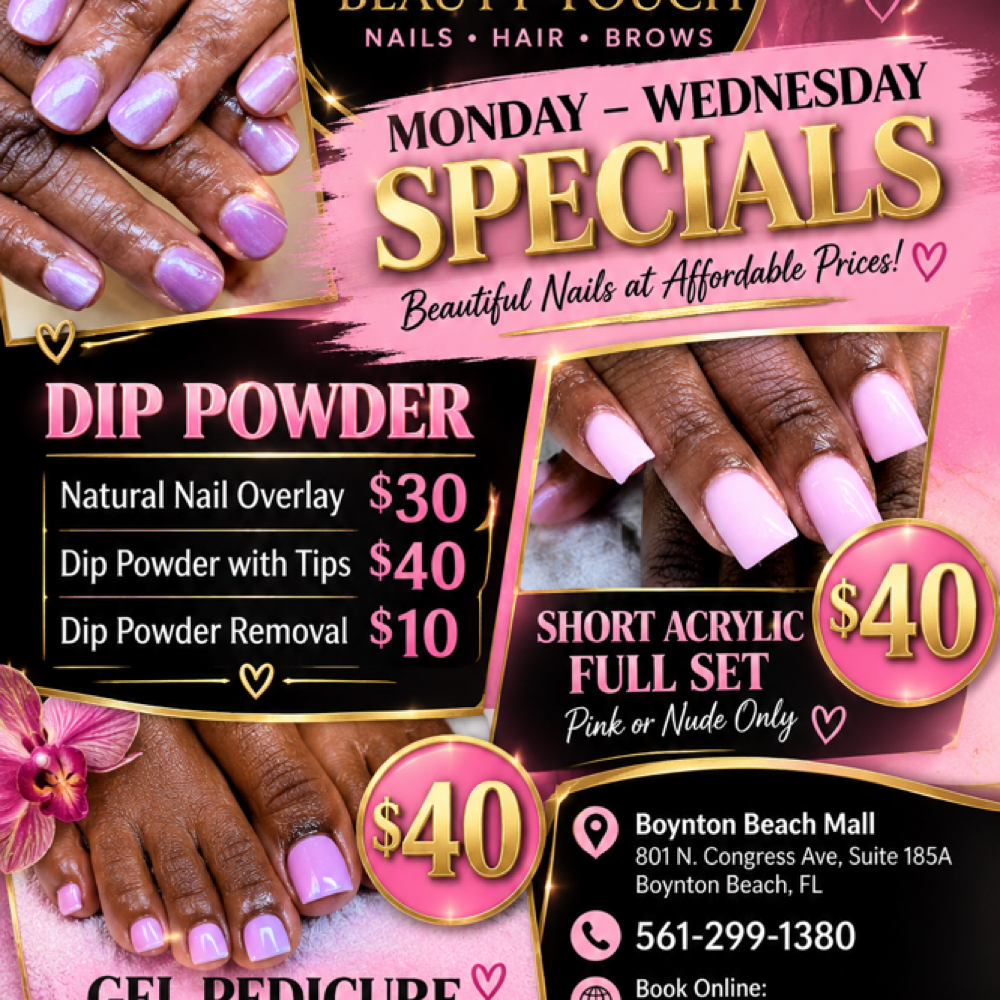 Monday  Tuesday & Wednesday Special at amabeautytouch in Boynton Beach Fl, FL