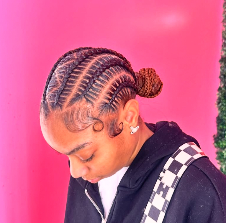 Zig Zag Stitch Into Bun
