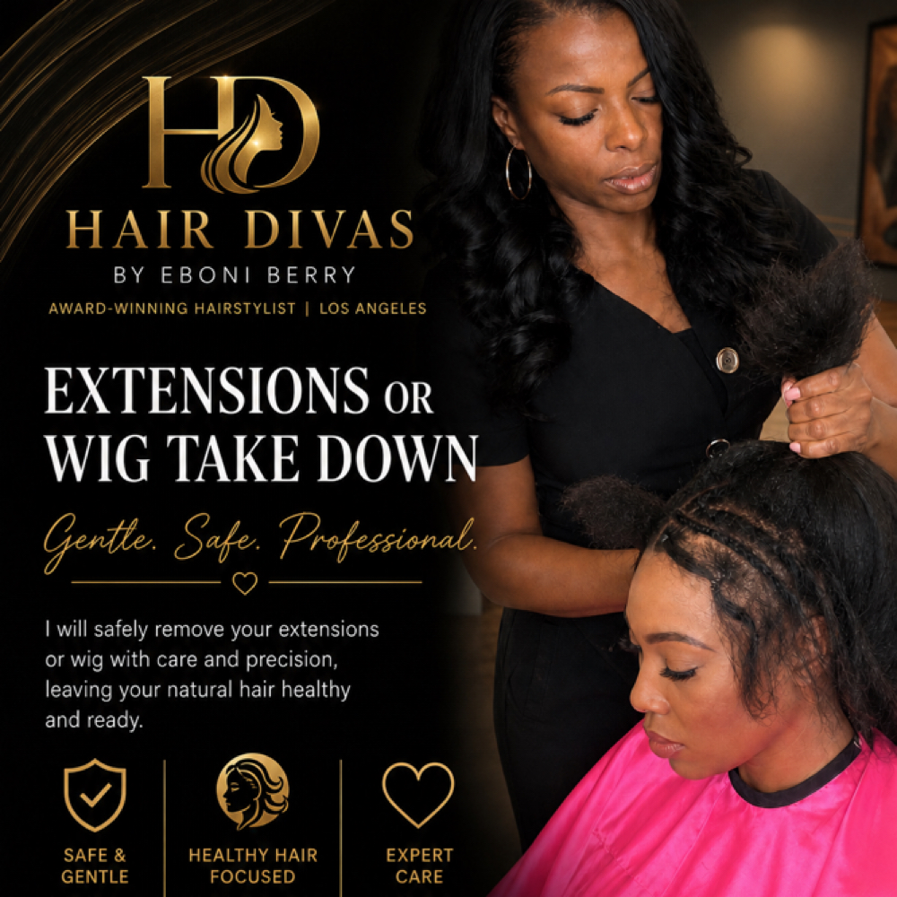 Extension Removal at Hair Divas Inc. in West Hollywood, CA