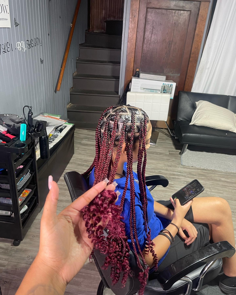Knottless Box Braids W/curled Ends