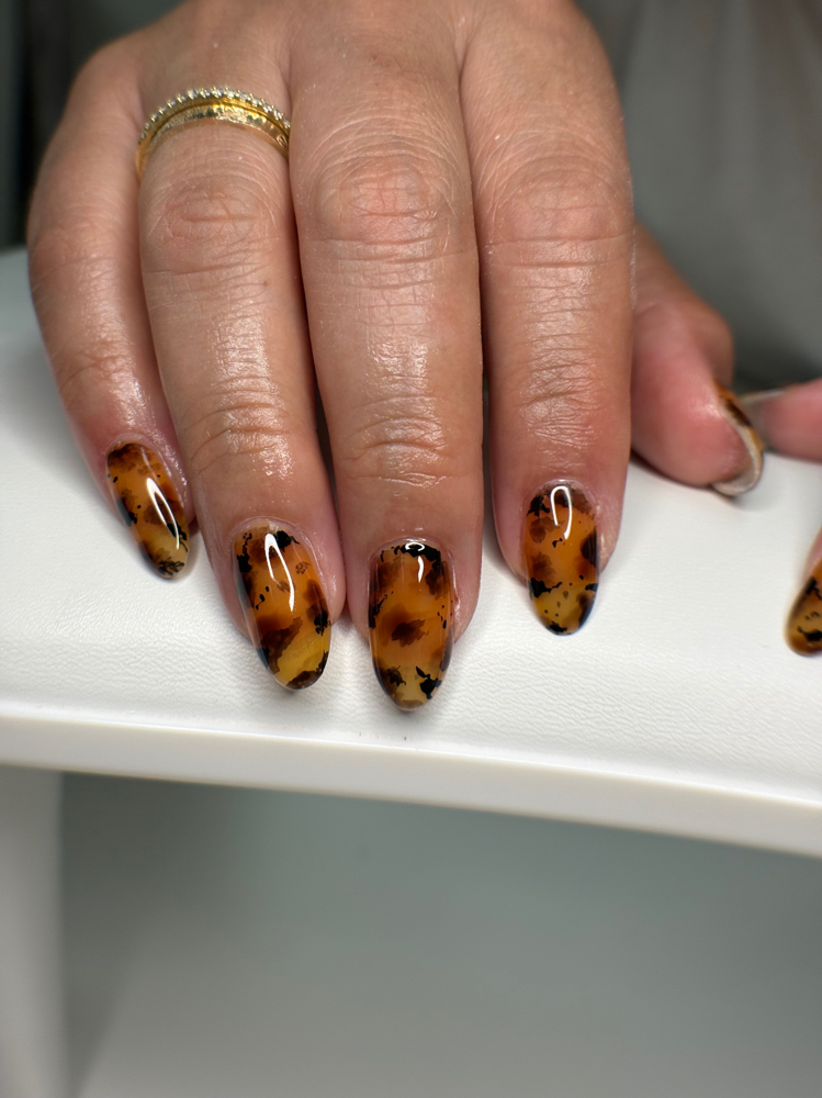 Tortoise Shell Nails at Pure Nail Studio in Port Hueneme, CA