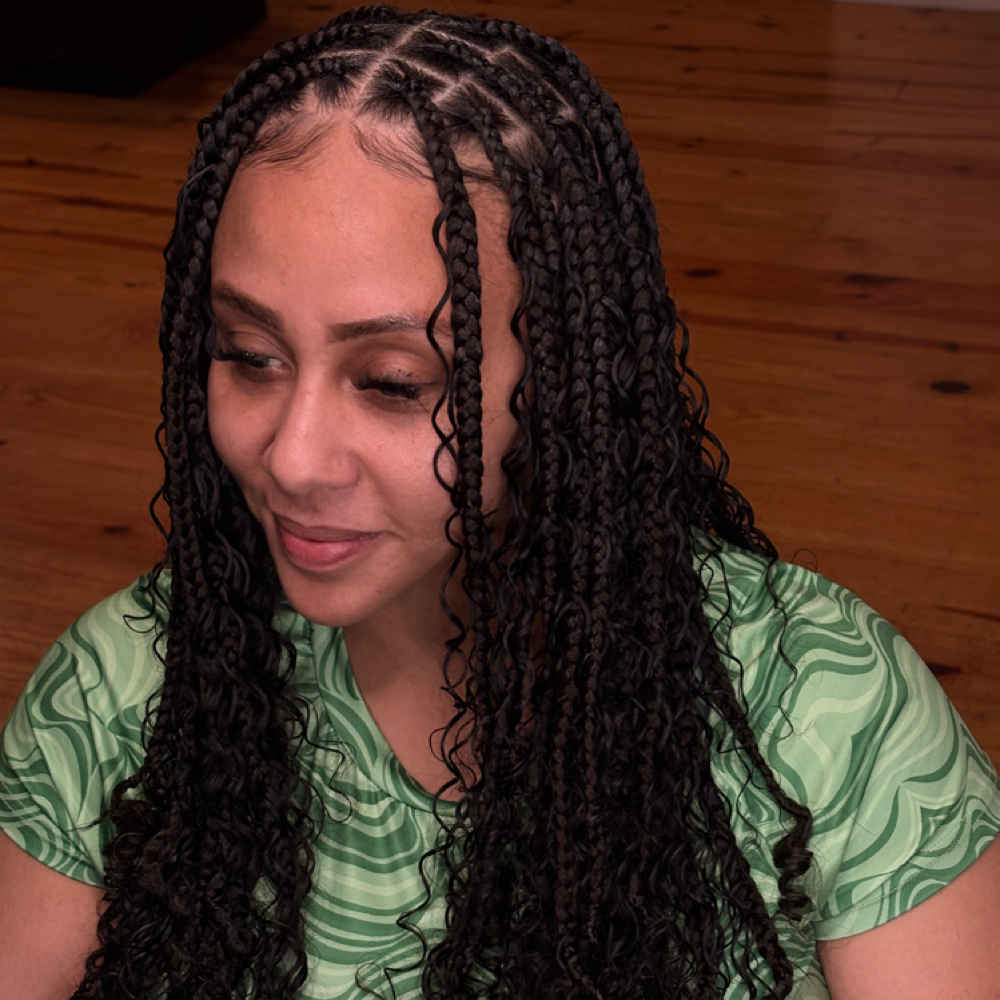 Boho Box Braids at Plumbhunneez in New Bedford, MA