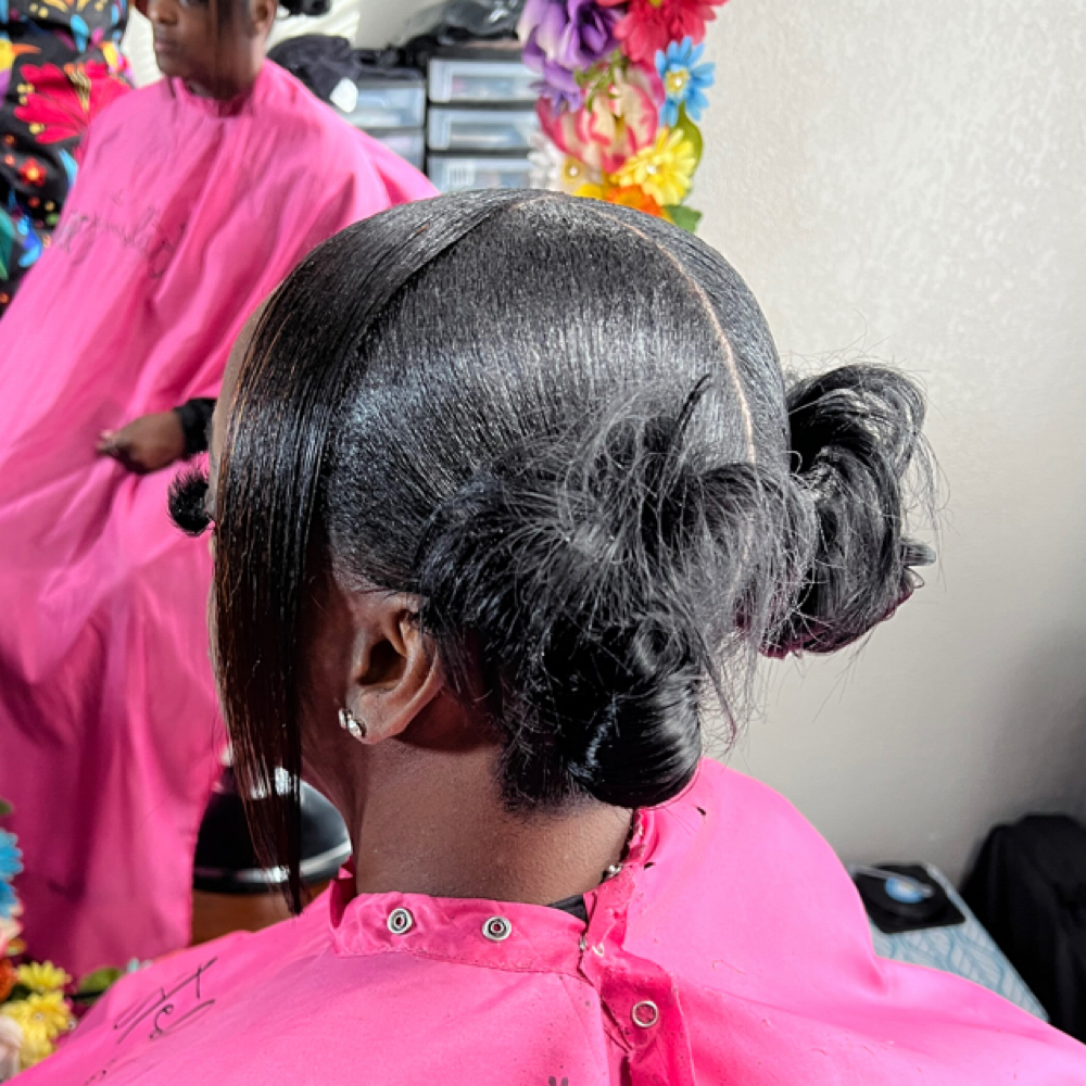 2 Spike Buns w/ Bangs(natural) at Giftedbeauty360 in Jacksonville, FL