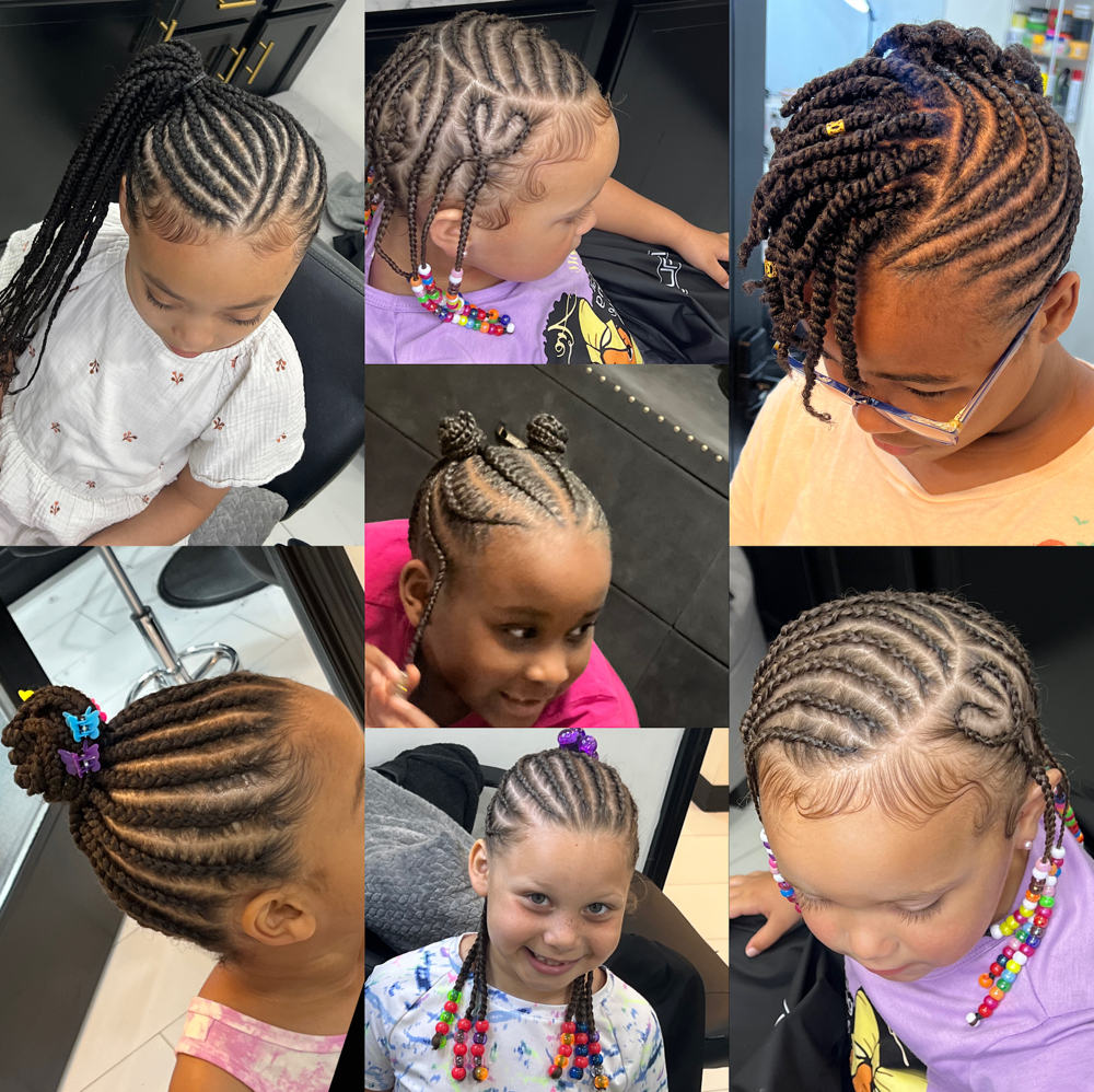 (No Weave) Kids Braided Ponytail/ Layered Braids