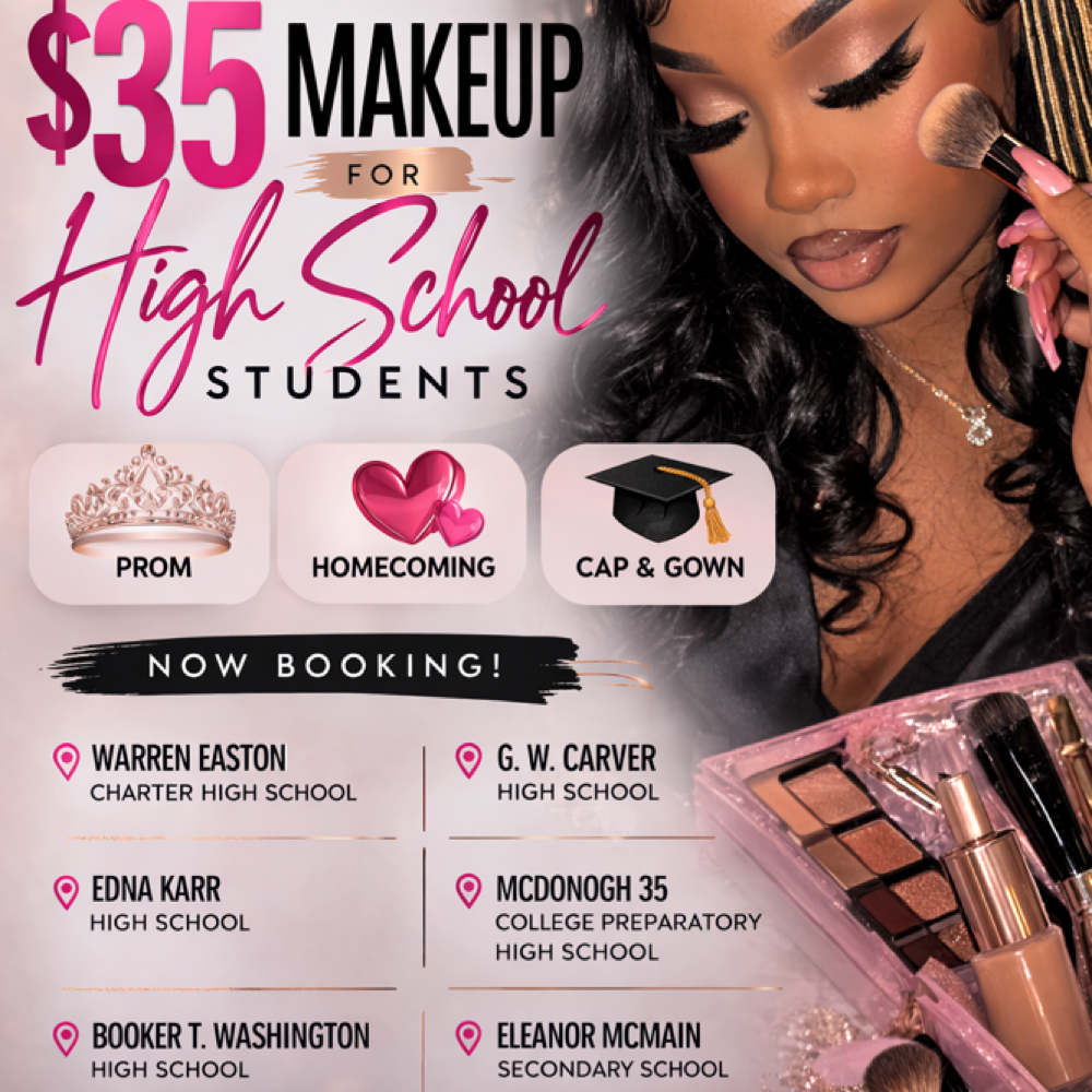 High Schooler MAKEUP 💕🥳 at CREOLE Cosmetics in New Orleans, LA