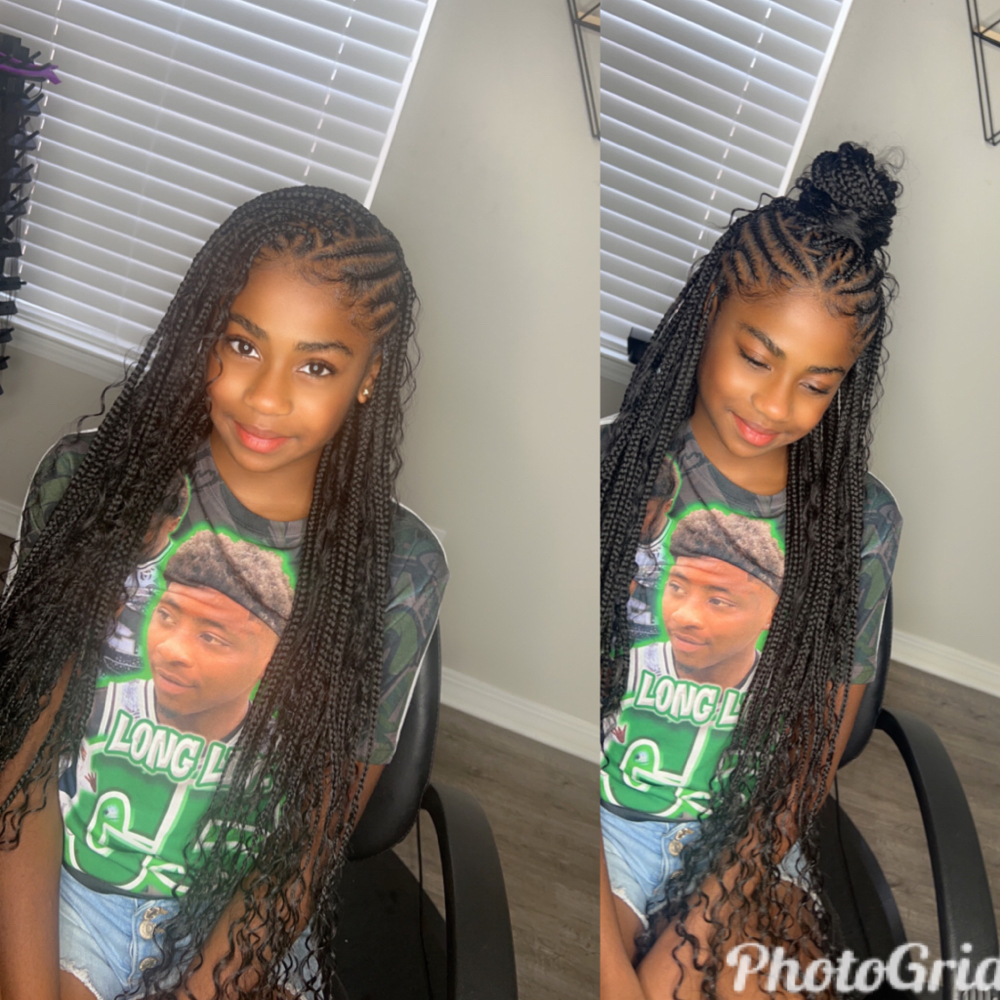 Kids Bohemain Fulani Braids (5-11)