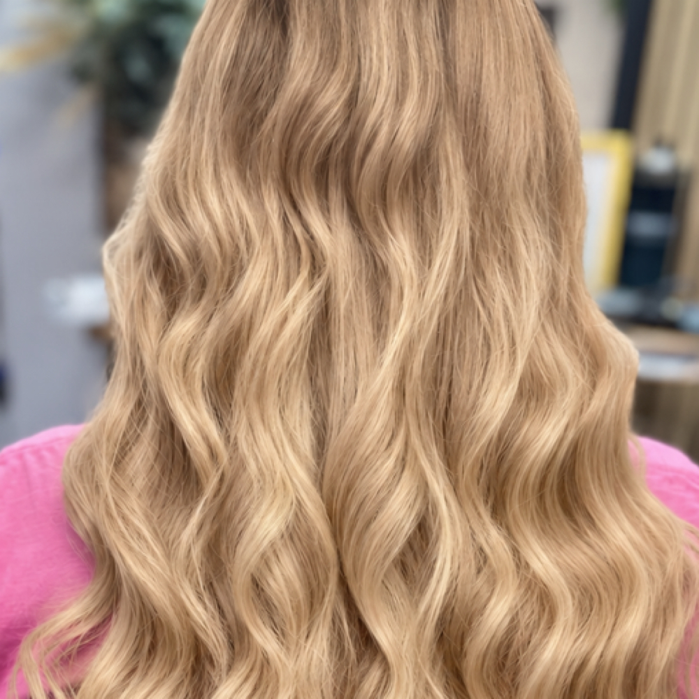 Initial Hand Tied Extensions 2 Rows at Hair Trigger Studios in Endwell, NY