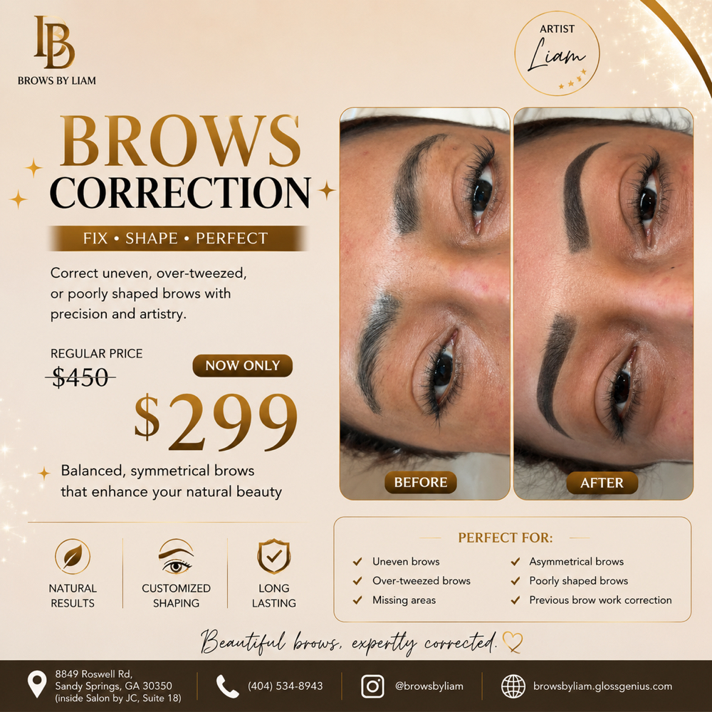 Old Brow Correction at Liam Studio - Permanent Beauty in Sandy Spring, GA
