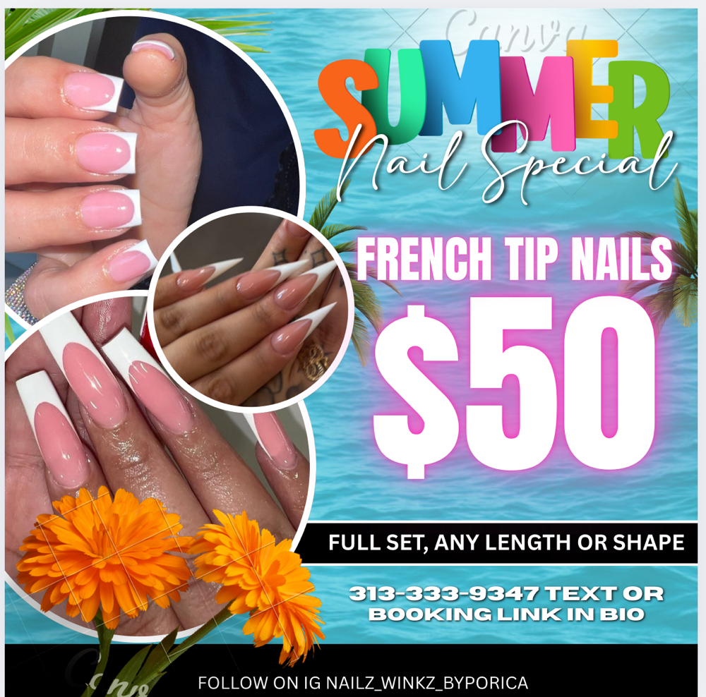 Full Set  French Tips