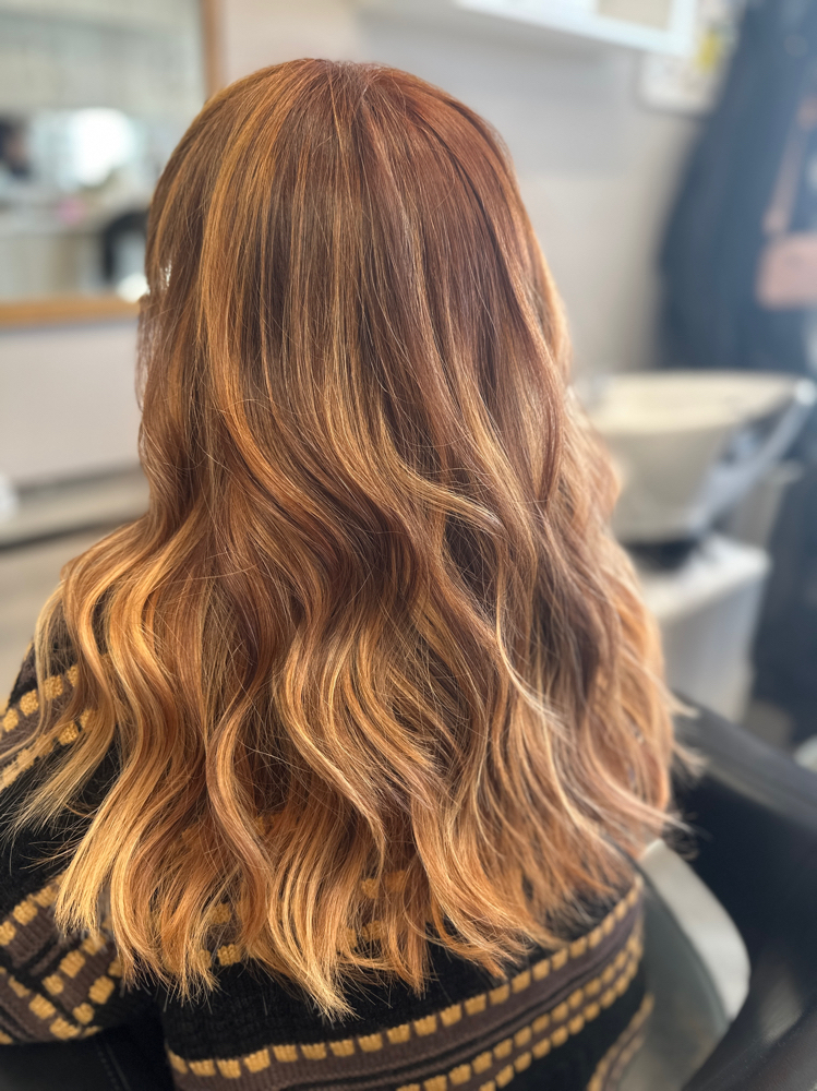 Balayage, Tone/Gloss & Blowdry at The Mane Beauty Room in Danvers, MA