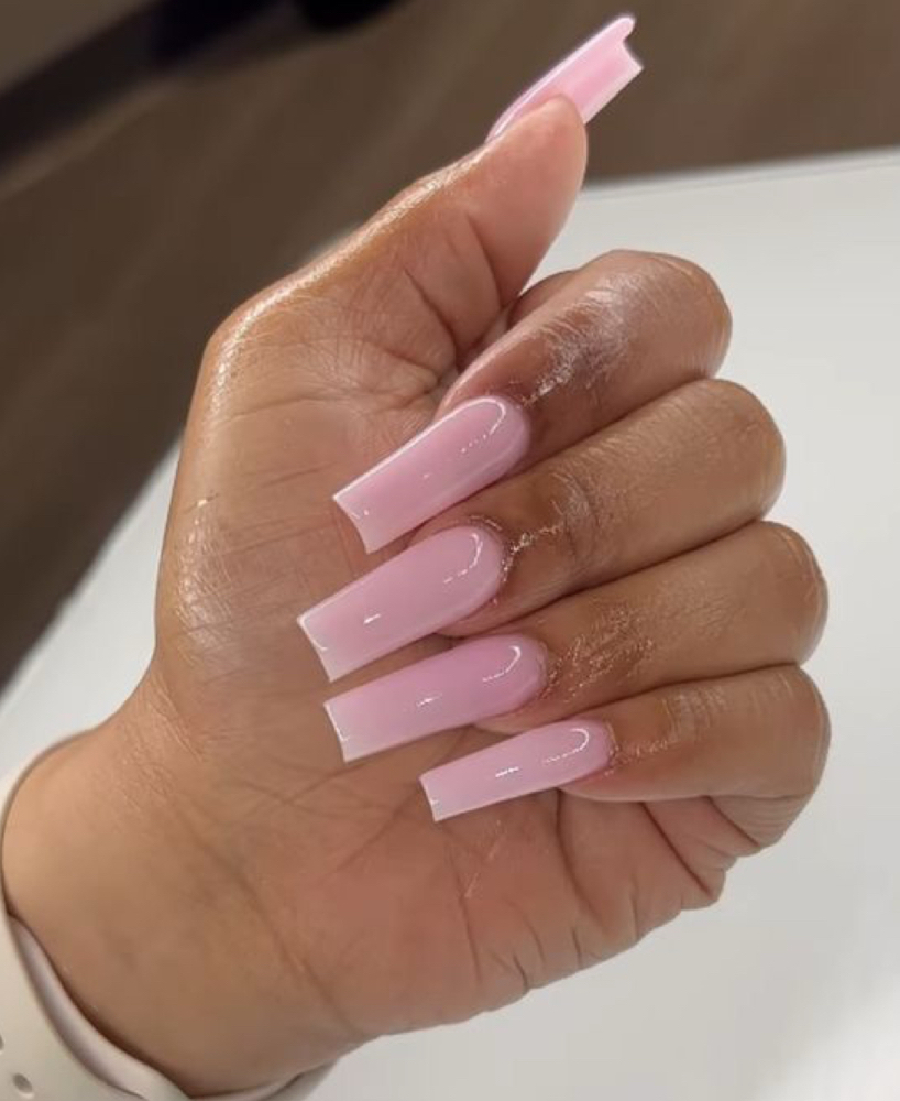 Long one Color Set at Pink Velvet Nail Studio in Arlington, TX