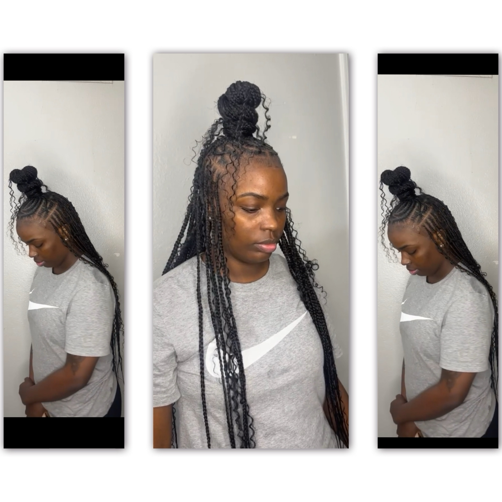 Half Freestyle/Half Knotless Braids