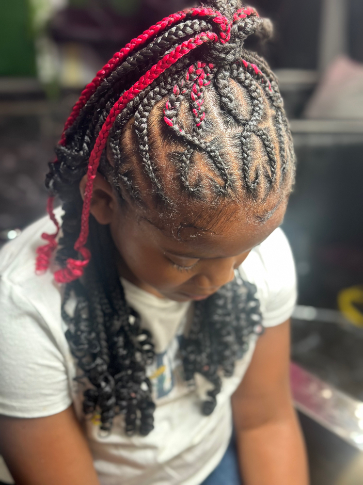 Kiddo  braided Hairstyle With Weave