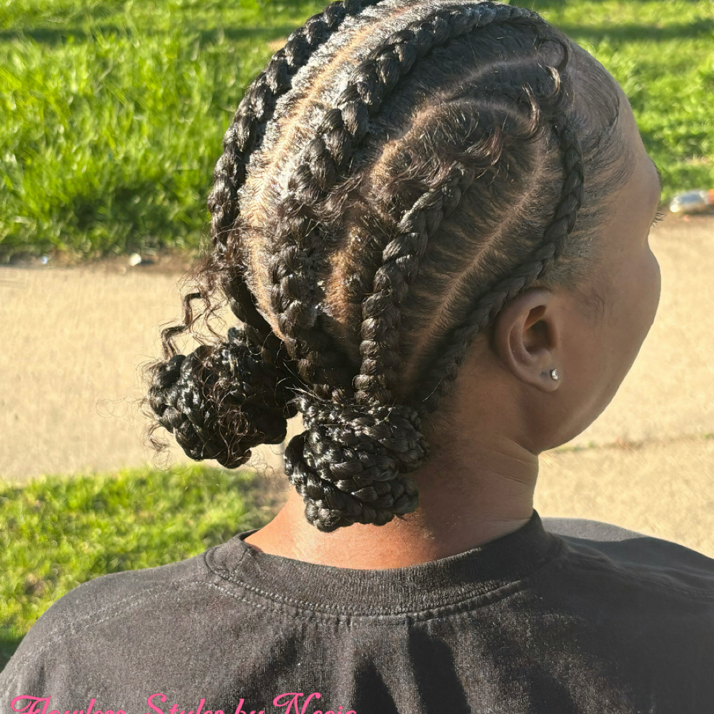 6+ Feed-in Braids Or Ponytail at Royal Miss Braids and Beauty in Battle Creek, MI