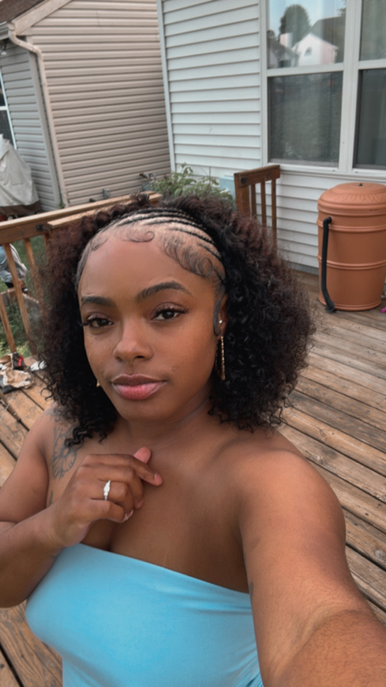 Fulani Braids/ Half Curls
