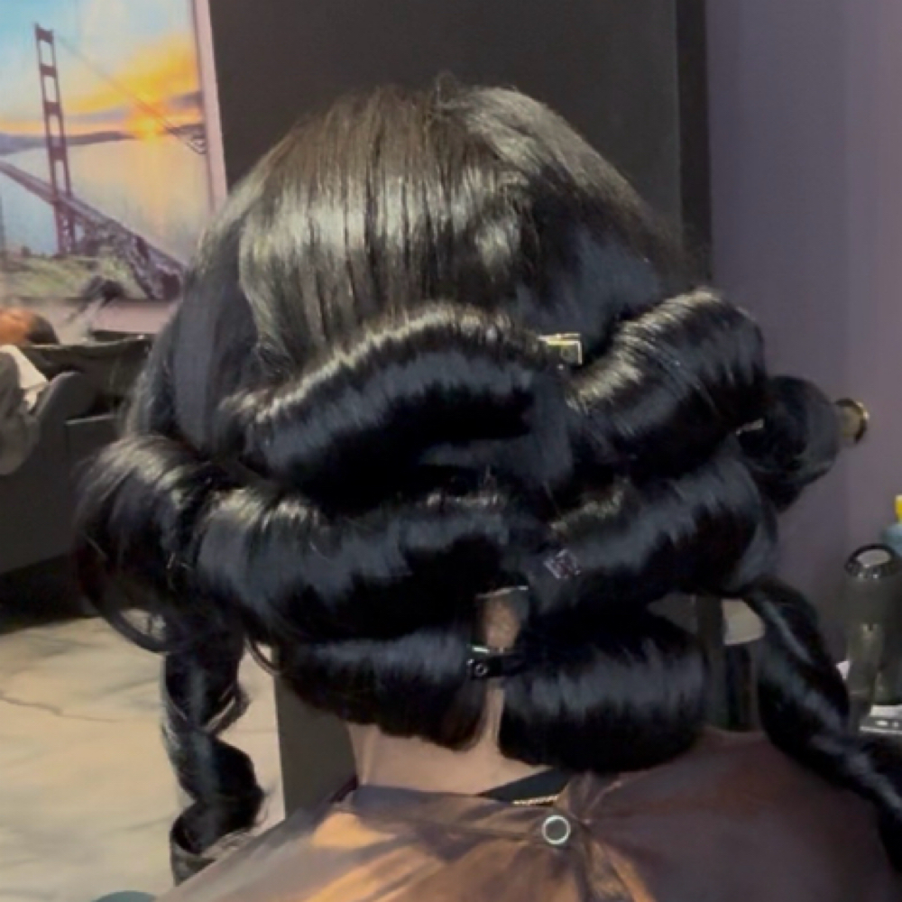 Pin curls at Freedom Bound Studio in Raleigh, NC