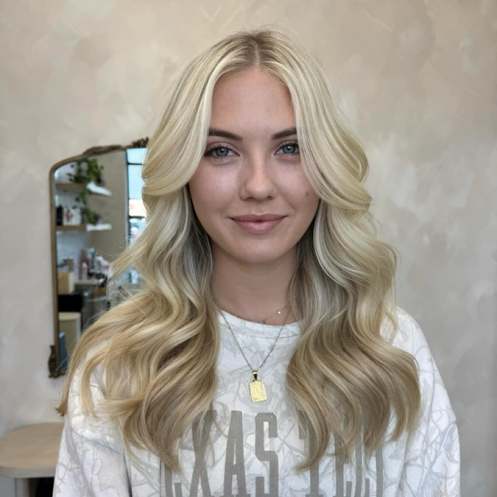 Partial Highlight And Blowout at Blonding Texas Hair Studio in Cibolo, TX