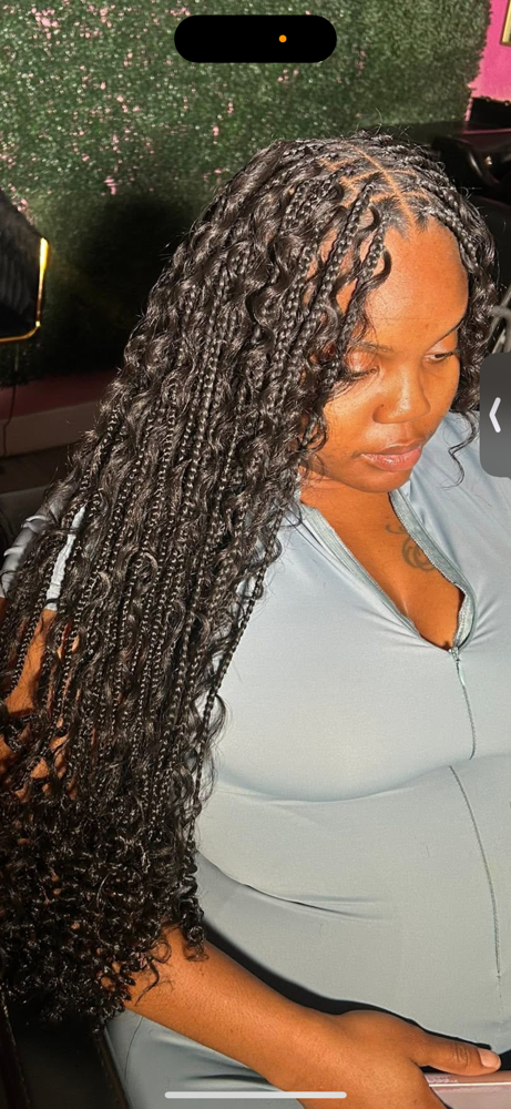 Smedium Boho Knotles Braids at Hairaffectbyliyah in Temple Terrace, FL