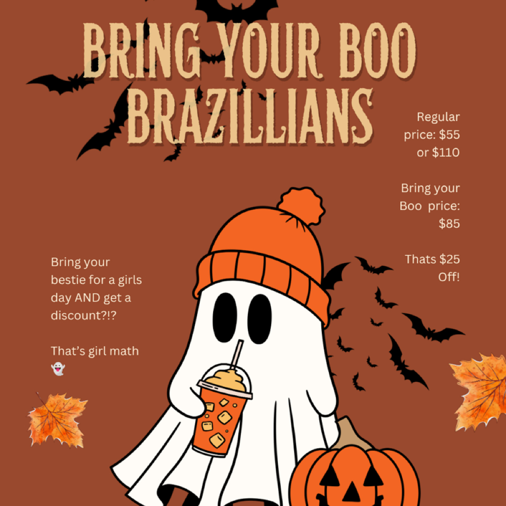 Bring your BOO Brazillians at JZM Esthetics & Nails in Cambridge, OH