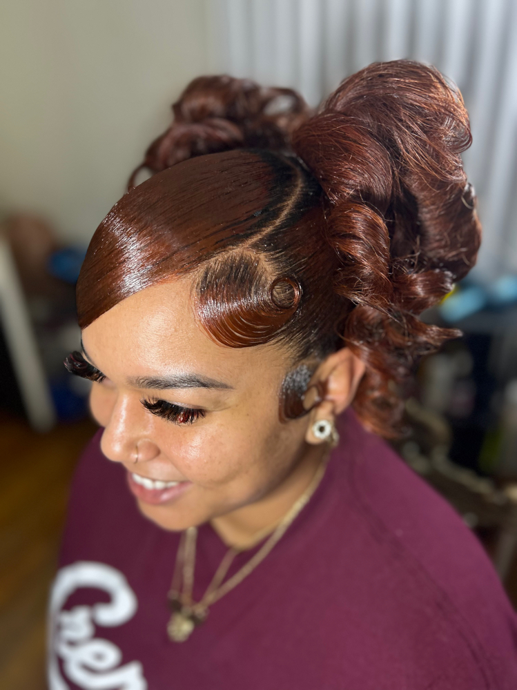 Two Sleek Ponytails at CrownedinConfidencebykay in Inglewood, CA
