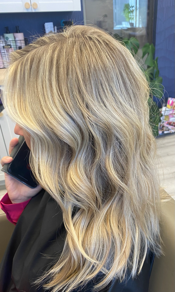 Root Touch Up And Haircut + Blowdry