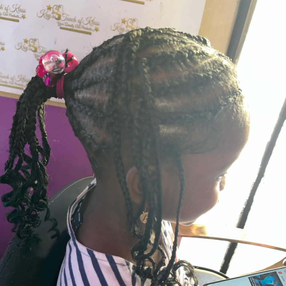 Kids Cornrow With Added Hair at Kay’s Touch of Klass Hair & Beauty Studio in Converse, TX