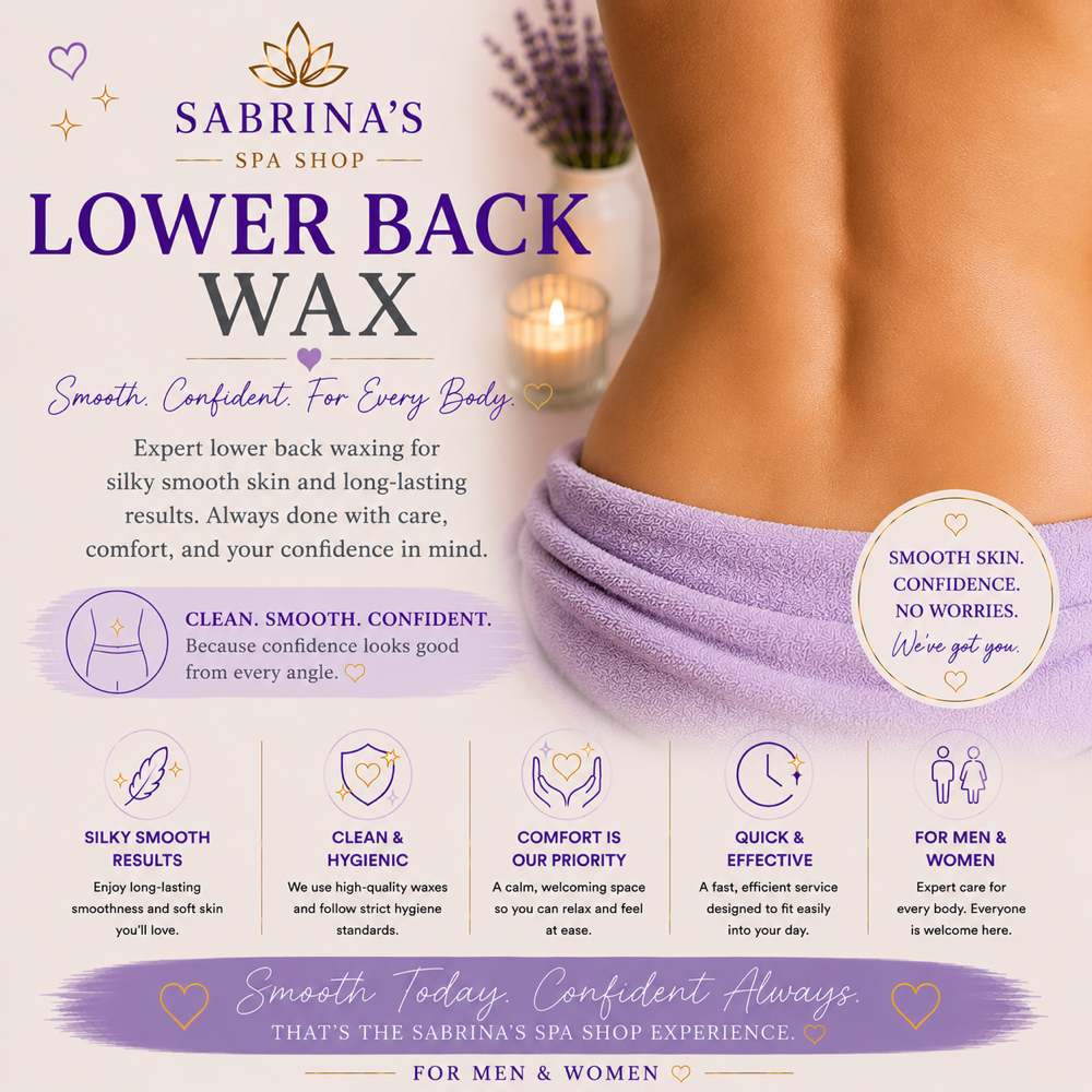 Lower Back Wax at Sabrina’s Spa Shop in Spring Hill, FL