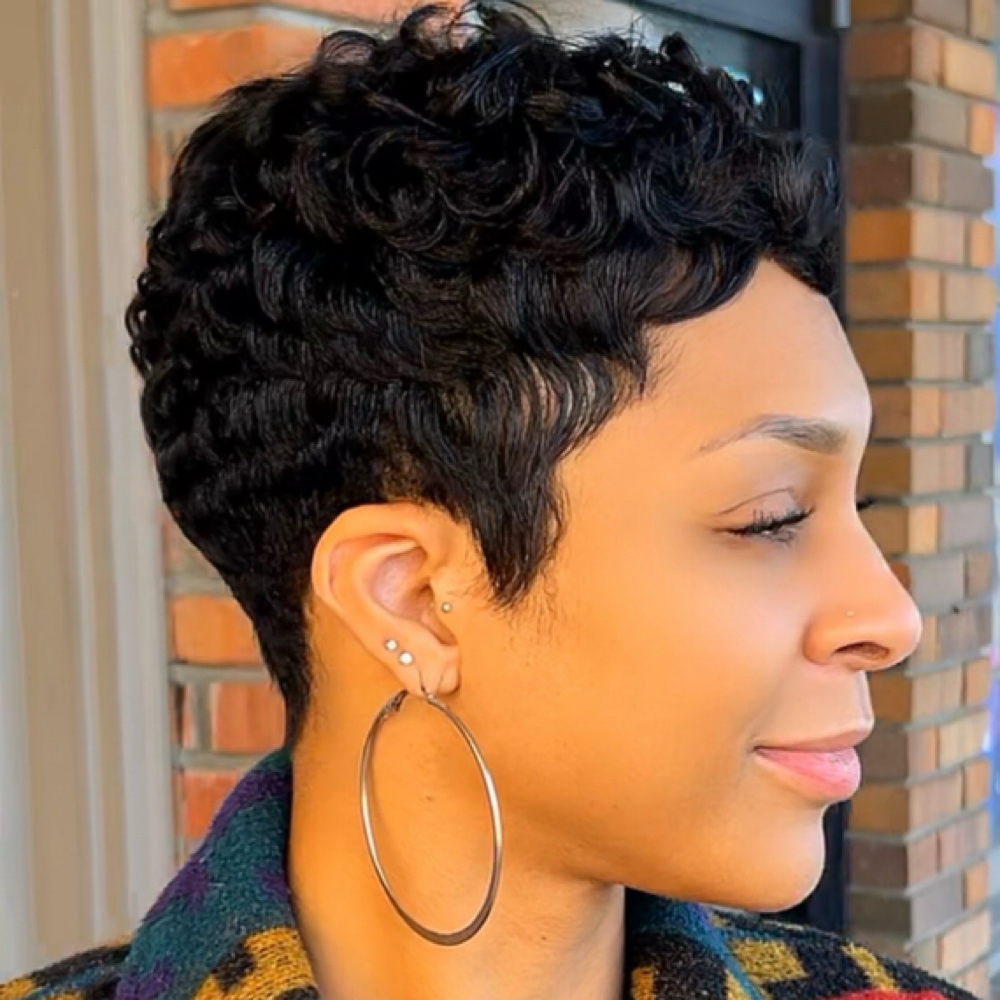 Relaxer retouch and Pixie Cut at S.S Beauti and Image Studio in Pelham, AL