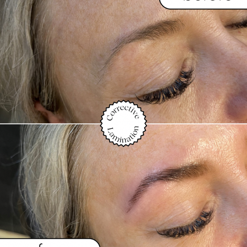 Corrective/Partial Brow Lamination at Stripped Face + Body in Trenton, MI