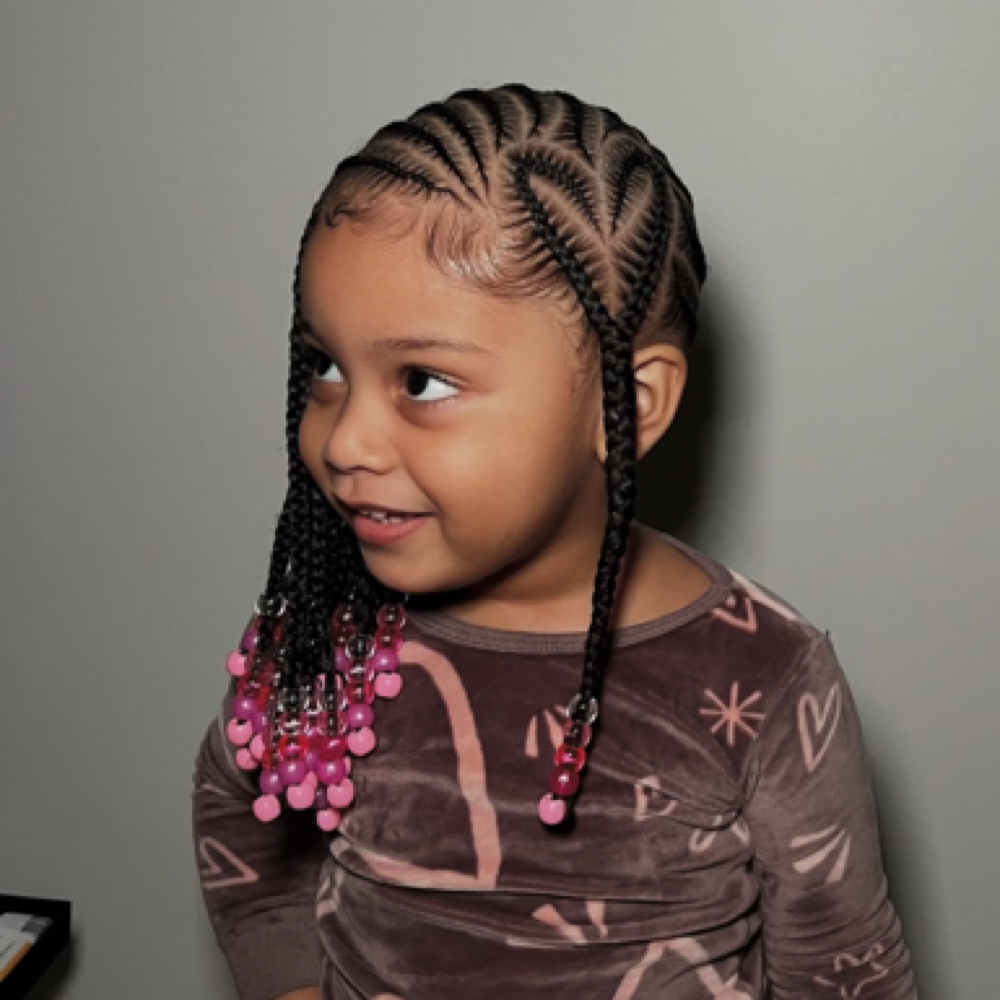 Braids w/ Beads Kids (Natural Hair) at Haus Of Kartel in Rochester, NY