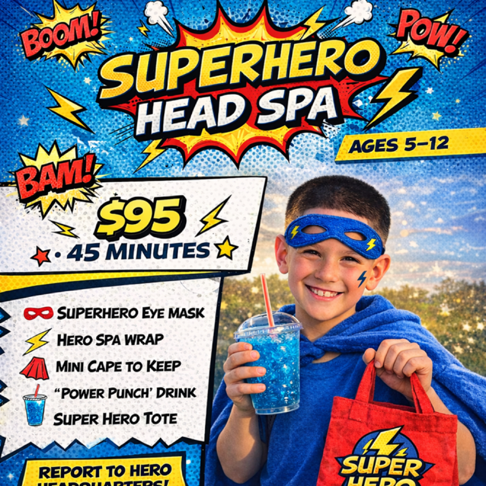Superhero Head spa (Ages 5-12) at Skintique Head Spa in Reno, NV