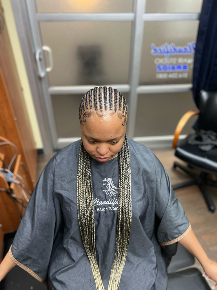 Feed-in Braids(15-16 Straight Back)