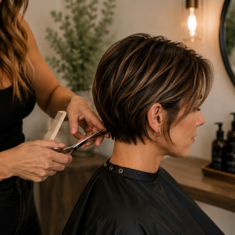Haircut Short/ Light Density at Robyn Nicole Salon in Simi Valley, CA