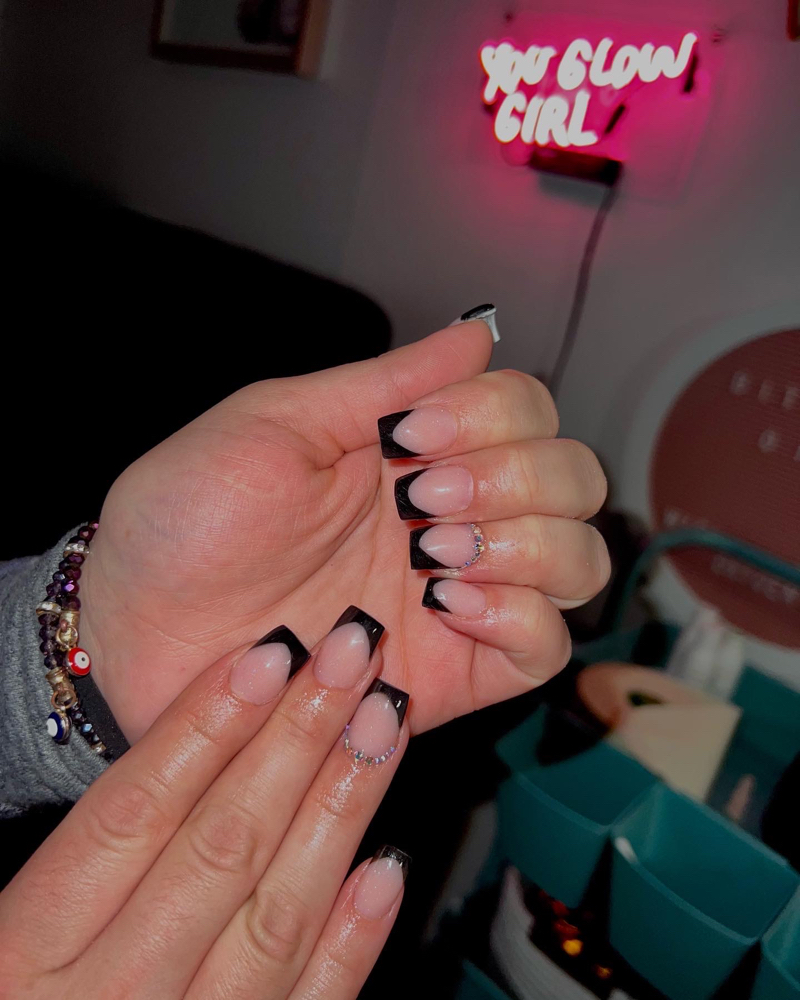 Full Acrylic French Tip Short
