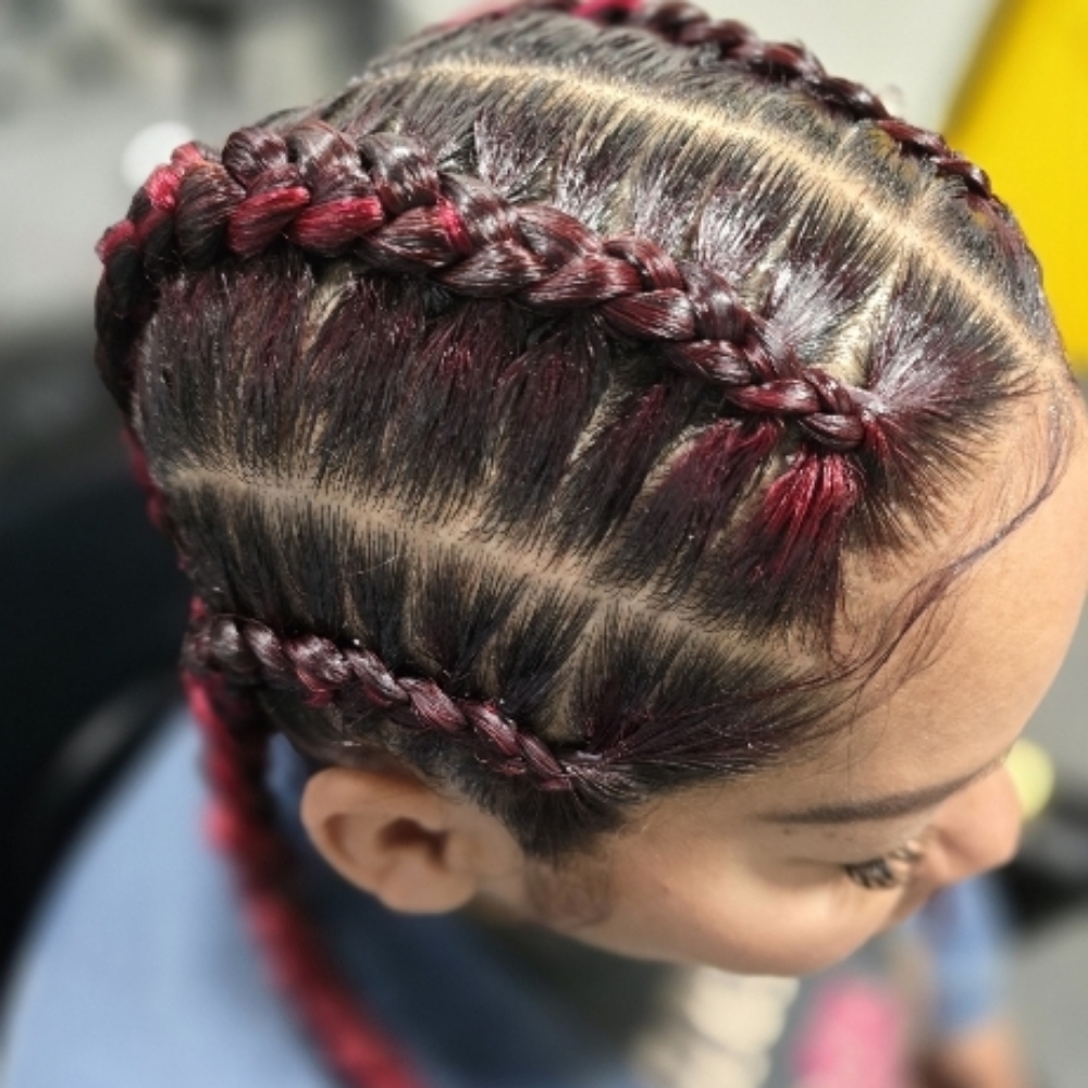 4 Feed In Cornrows (W/ Extensions) at Bria Jeanae's Hair in Oxnard, CA