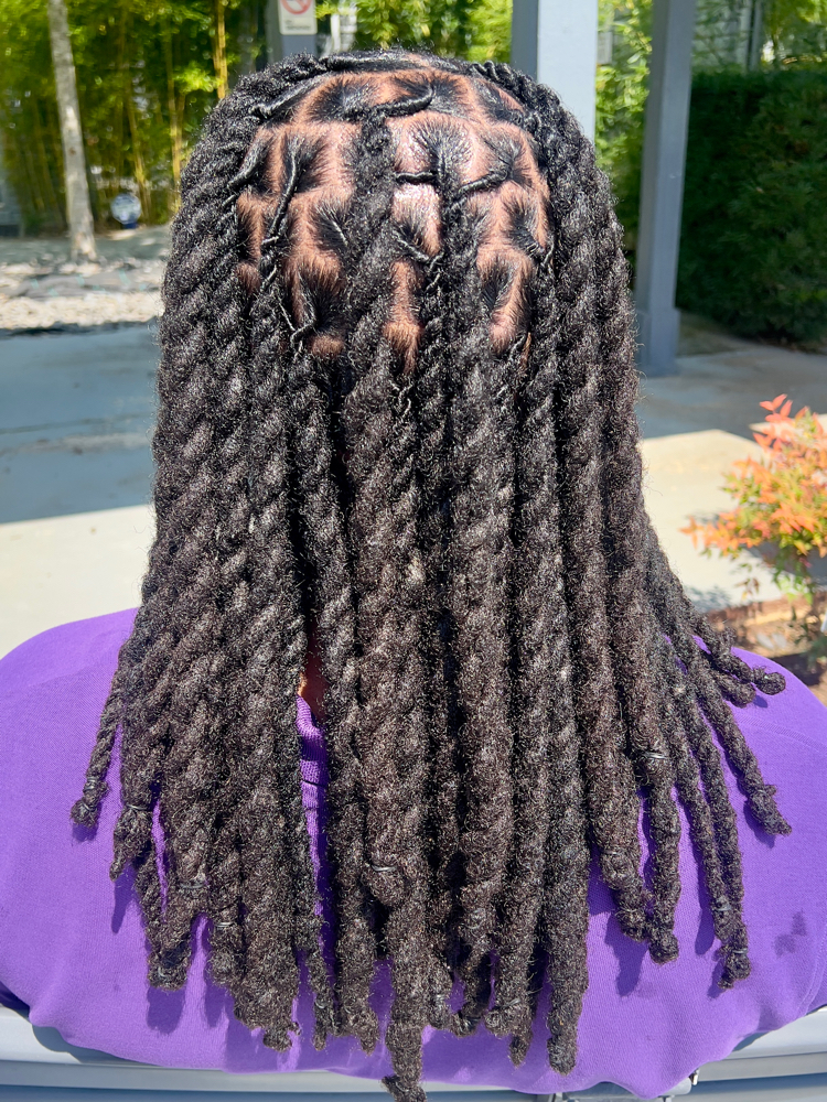 (Mid back length) Full Service Locs Maintenance at Manou Locs & Braids in Atlanta, GA